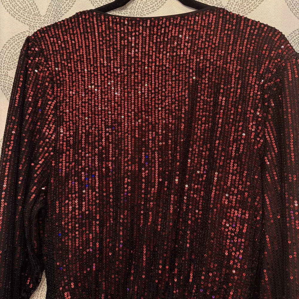 City Chic Party Glow Wrap Dress Women's 18 Sequined Wrap Lined Party Formal Mini - Picture 12 of 12